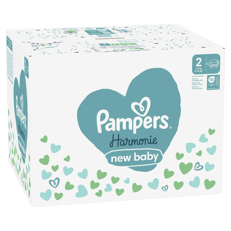 Pampers® Windeln Harmonie Größe 2 204ST für Neugeborene (0-3 Monate)