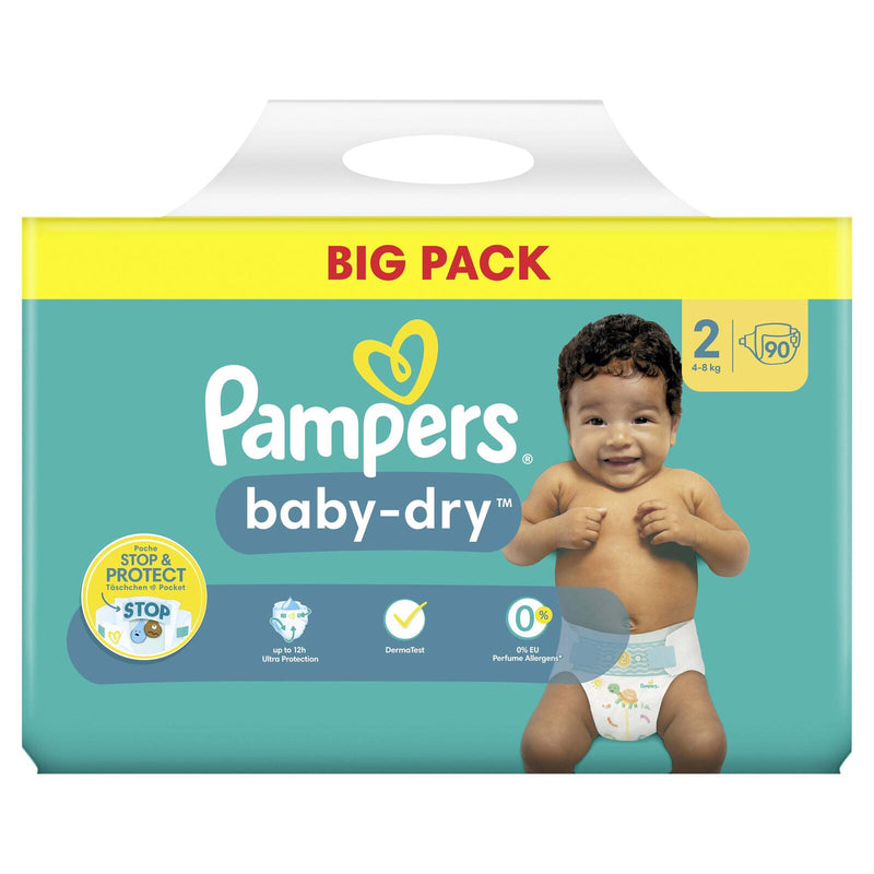 Pampers® Windeln Baby Dry Größe 2 90ST für Neugeborene (0-3 Monate)