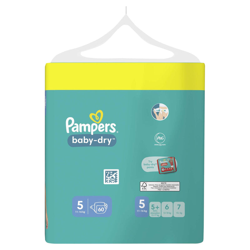 Pampers® Windeln Baby Dry Größe 5 60ST für Babys und Kleinkinder (4-18 Monate)