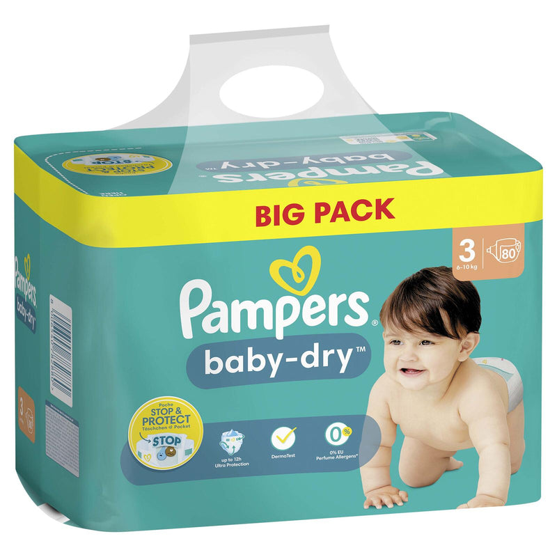Pampers® Windeln Baby Dry Größe 3 80ST für Babys und Kleinkinder (4-18 Monate)
