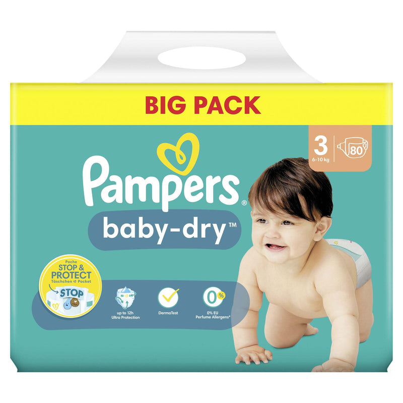 Pampers® Windeln Baby Dry Größe 3 80ST für Babys und Kleinkinder (4-18 Monate)