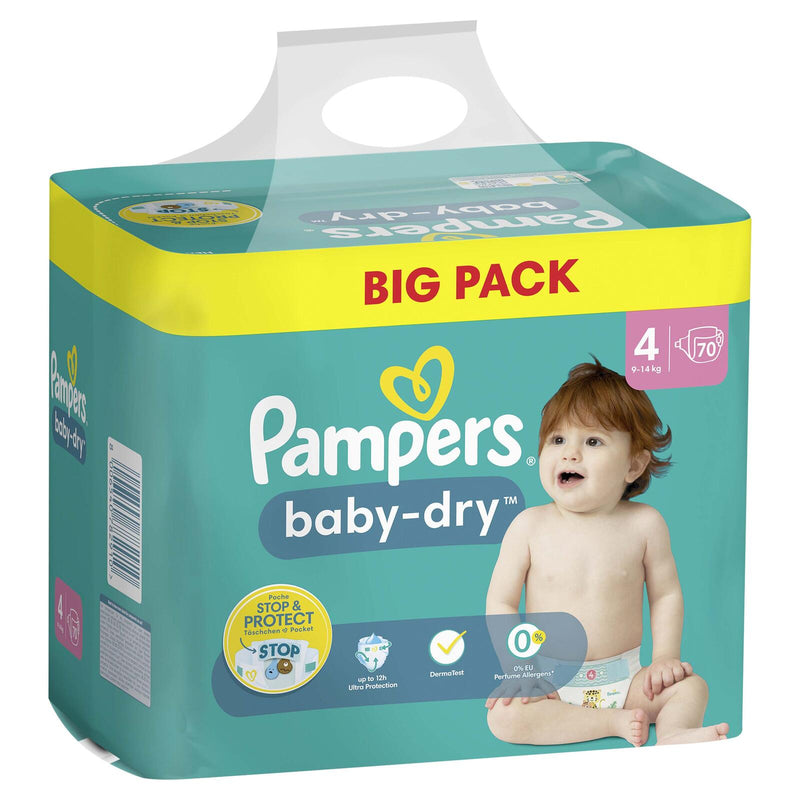 Pampers® Windeln Baby Dry Größe 4 70ST für Babys und Kleinkinder (4-18 Monate)