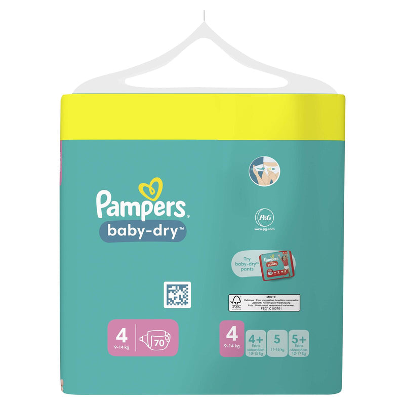 Pampers® Windeln Baby Dry Größe 4 70ST für Babys und Kleinkinder (4-18 Monate)