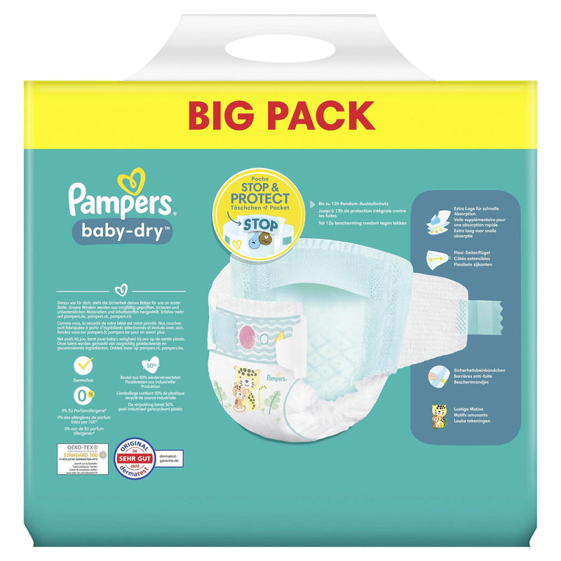 Pampers® Windeln Baby Dry Größe 4+ 62ST für Babys und Kleinkinder (4-18 Monate)