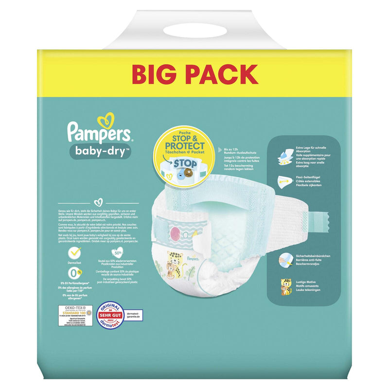Pampers® Windeln Baby Dry Größe 5+ 56ST für Babys und Kleinkinder (4-18 Monate)
