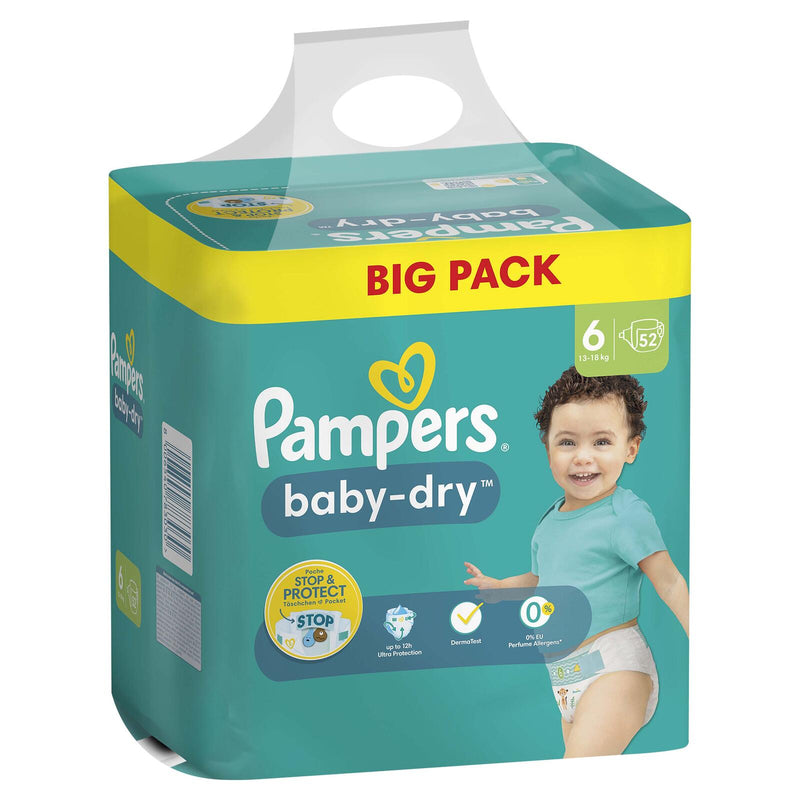 Pampers® Windeln Baby Dry Größe 6 52ST für Kids und Teens (4-12 Jahre)