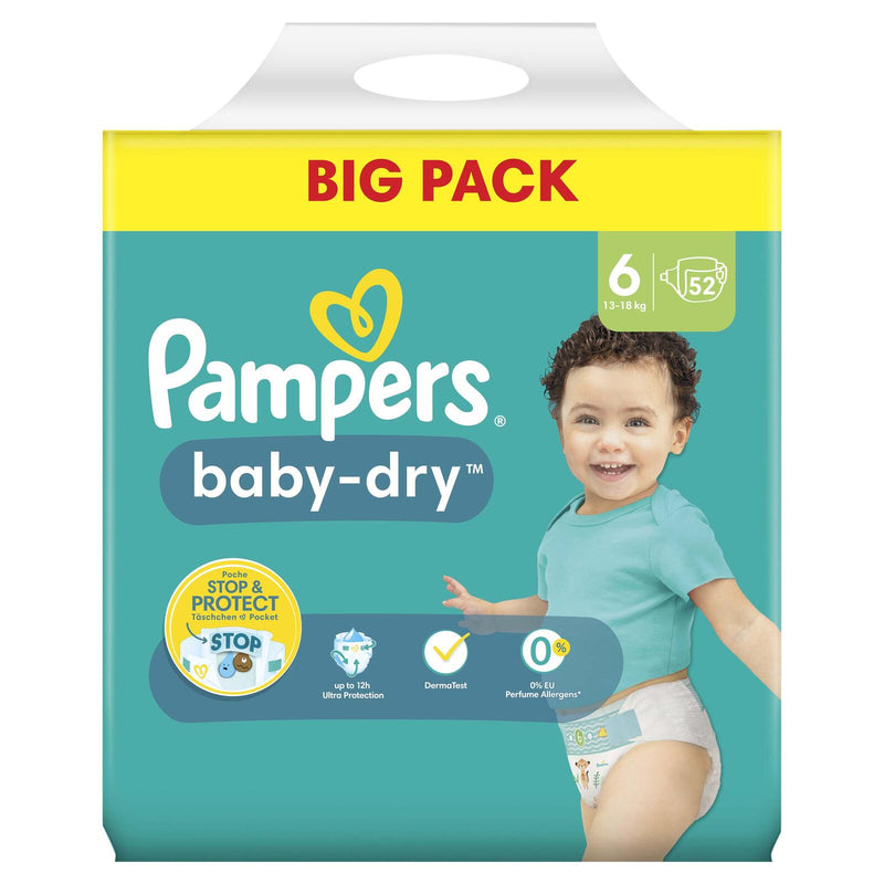 Pampers® Windeln Baby Dry Größe 6 52ST für Kids und Teens (4-12 Jahre)