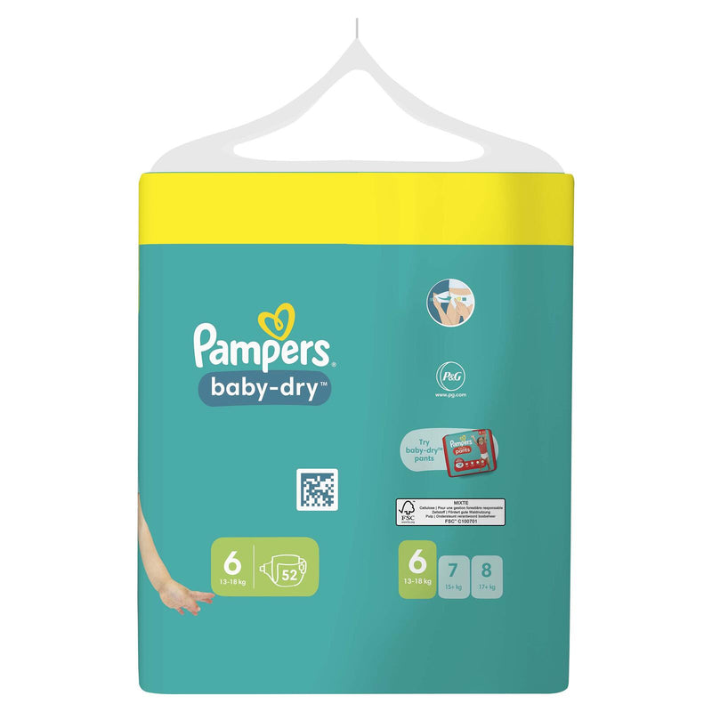 Pampers® Windeln Baby Dry Größe 6 52ST für Kids und Teens (4-12 Jahre)