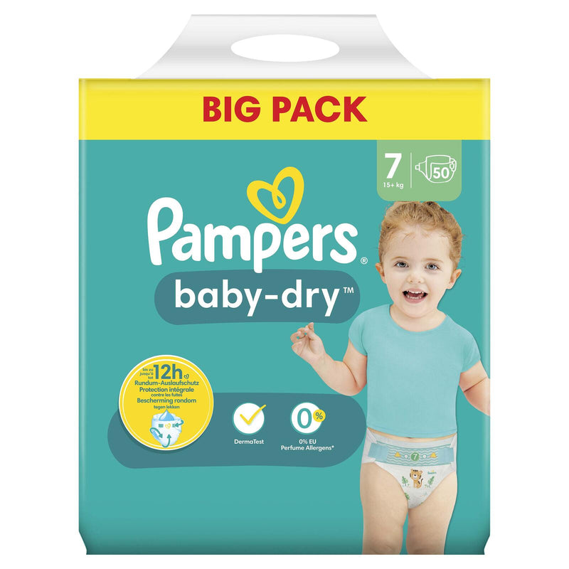Pampers® Windeln Baby Dry Größe 7 50ST für Kids und Teens (4-12 Jahre)