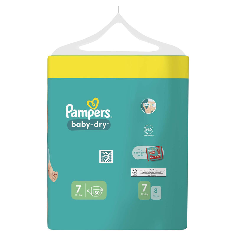 Pampers® Windeln Baby Dry Größe 7 50ST für Kids und Teens (4-12 Jahre)