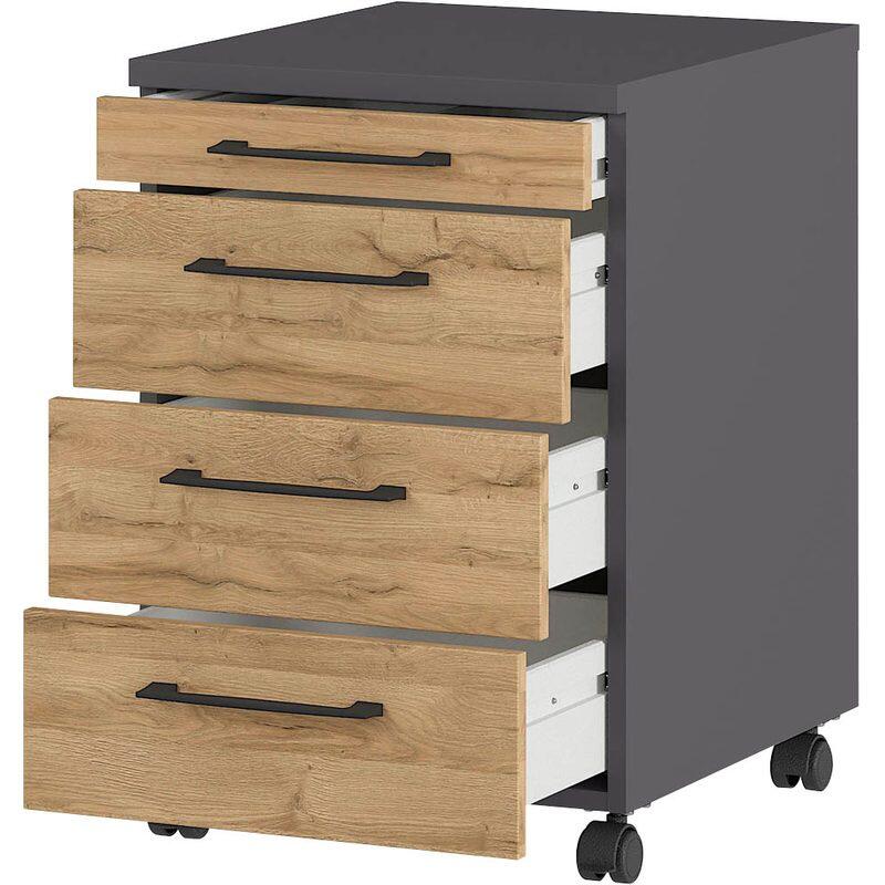 GERMANIA GW-PROFI 2.0 Rollcontainer 4251-564 - Graphit/Grandson-Eiche-Nb.