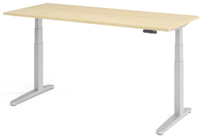 HAMMERBACHER XBHM19 höhenverstellbarer Schreibtisch 65,0 - 130,0 cm - elektrisch ahorn / silber