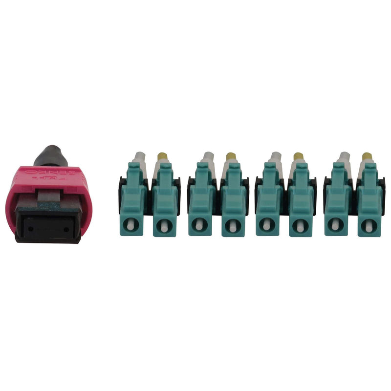 Eaton Tripp Lite Series 40/100G Multimode 50/125 OM4 Fiber Optic Kabel (12F MTP/MPO-PC zu 4x Duplex LC/PC F/M), 2 m