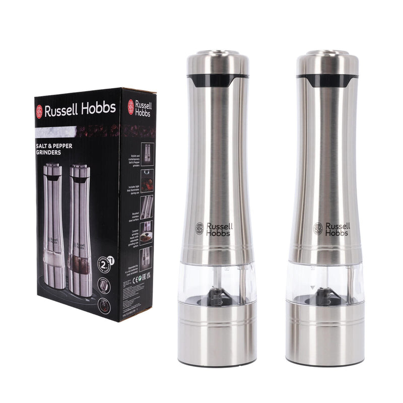 Russell Hobbs Salz und Pfeffer Mühle elektrisch 2er Set Edelstahl