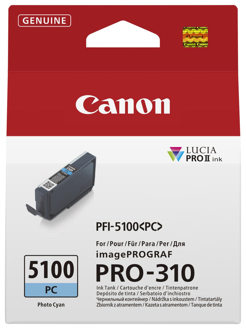 Canon Original PFI-5100 Druckerpatronen - 10er Set Multipack C, M, Y, PBK, MBK, GY, PC, PM, R, CO