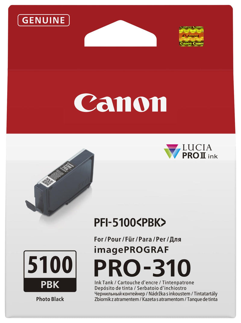 Canon Original PFI-5100 Druckerpatronen - 10er Set Multipack C, M, Y, PBK, MBK, GY, PC, PM, R, CO