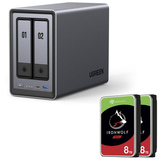 Ugreen NASync DXP2800 NAS System 2-Bay + SEAGATE Festplatte 16 TB (2 x 8 TB)