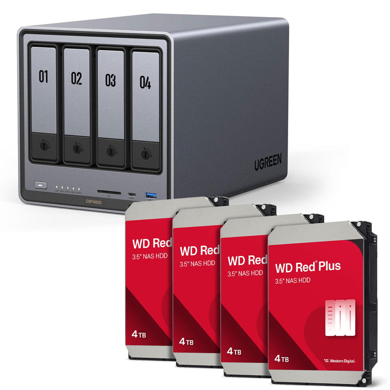 Ugreen NASync DXP4800 + Western Digital Festplatte 16 TB (4 x 4 TB)