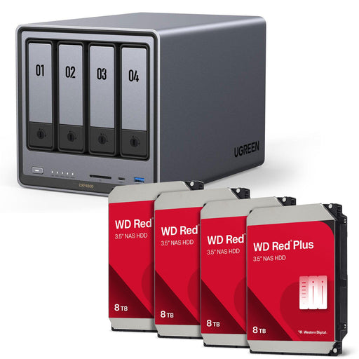 Ugreen NASync DXP4800 + Western Digital Festplatte 32 TB (4 x 8 TB)