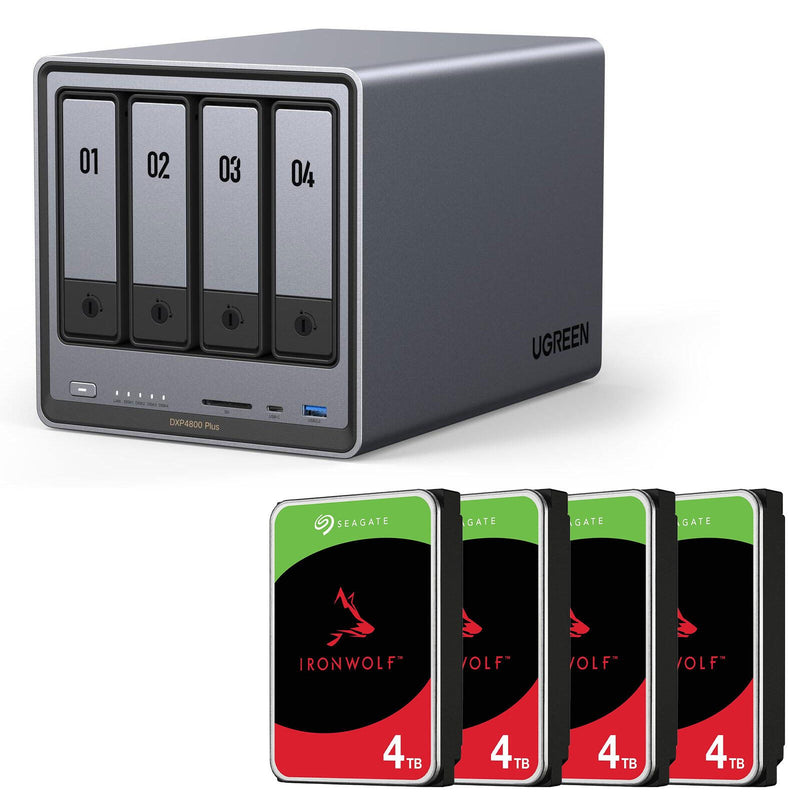 Ugreen NASync DXP4800 Plus + SEAGATE Festplatte 16 TB (4 x 4 TB)