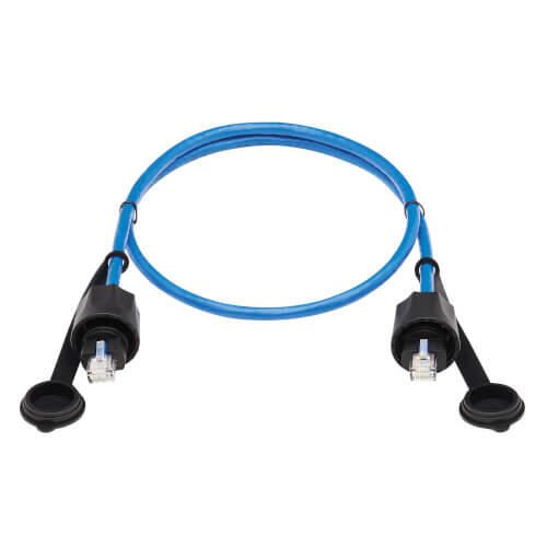 Eaton Tripp Lite Series Industrial Cat6 UTP Ethernet Kabel (RJ45 Stecker/Stecker), 100W PoE, CMR-LP, IP68, Blue, 3 ft. (