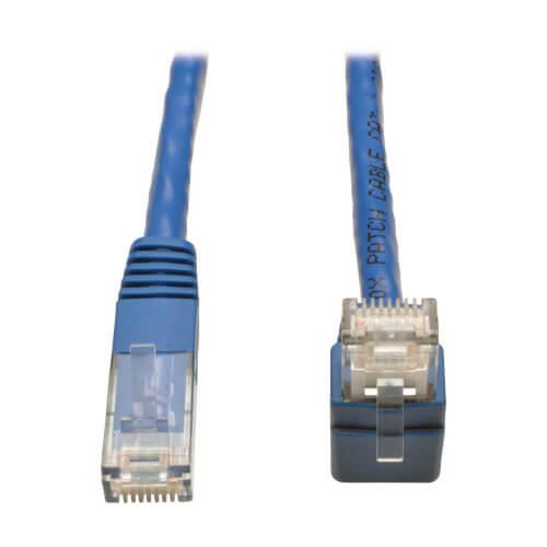 Eaton Tripp Lite Series Up-Angle Cat6 Gigabit Molded UTP Ethernet Kabel (RJ45 Right-Angle Up M zu RJ45 M), Blue, 3 ft. (