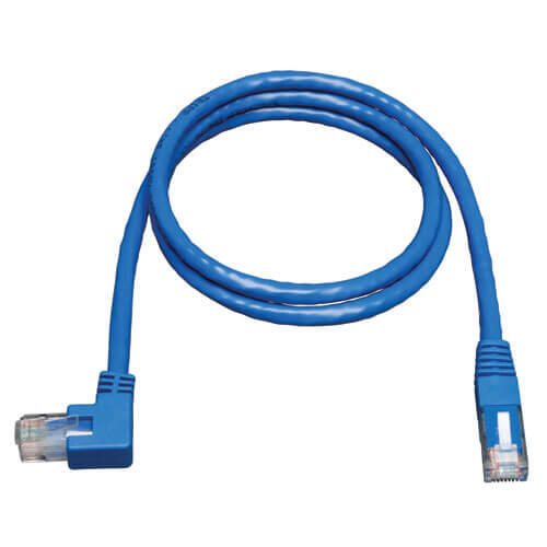Eaton Tripp Lite Series Left-Angle Cat6 Gigabit Molded UTP Ethernet Kabel (RJ45 Left-Angle M zu RJ45 M), Blue, 5 ft. (1.