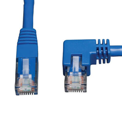 Eaton Tripp Lite Series Right-Angle Cat6 Gigabit Molded UTP Ethernet Kabel (RJ45 Right-Angle M zu RJ45 M), Blue, 5 ft. (