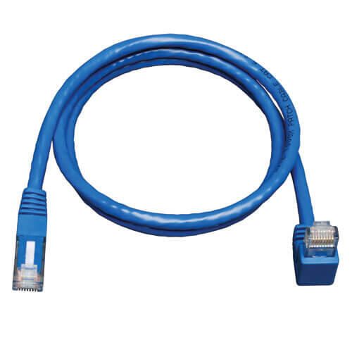 Eaton Tripp Lite Series Down-Angle Cat6 Gigabit Molded UTP Ethernet Kabel (RJ45 Right-Angle Down M zu RJ45 M), Blue, 10