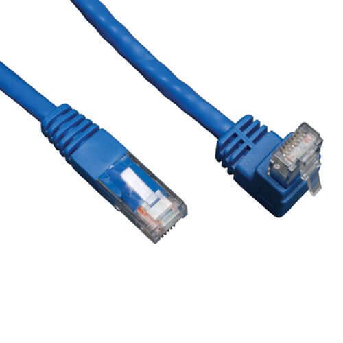 Eaton Tripp Lite Series Up-Angle Cat6 Gigabit Molded UTP Ethernet Kabel (RJ45 Right-Angle Up M zu RJ45 M), Blue, 10 ft.