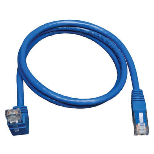 Eaton Tripp Lite Series Up-Angle Cat6 Gigabit Molded UTP Ethernet Kabel (RJ45 Right-Angle Up M zu RJ45 M), Blue, 10 ft.