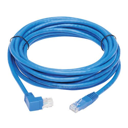 Eaton Tripp Lite Series Up-Angle Cat6 Gigabit Molded UTP Ethernet Kabel (RJ45 Right-Angle Up M zu RJ45 M), Blue, 15 ft.