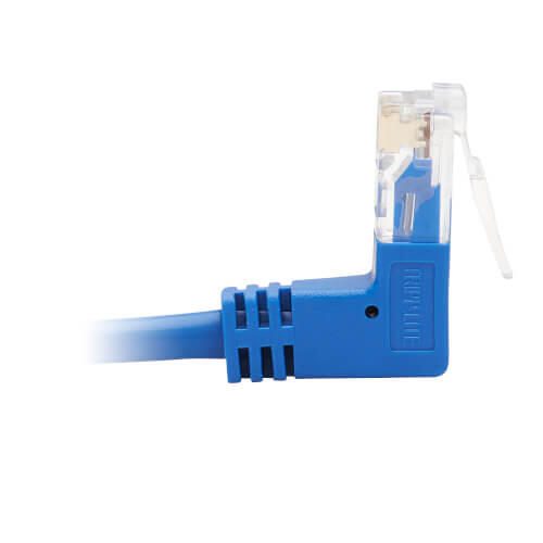 Eaton Tripp Lite Series Up-Angle Cat6 Gigabit Molded Slim UTP Ethernet Kabel (RJ45 Right-Angle Up M zu RJ45 M), Blue, 1