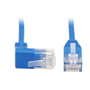 Eaton Tripp Lite Series Up-Angle Cat6 Gigabit Molded Slim UTP Ethernet Kabel (RJ45 Right-Angle Up M zu RJ45 M), Blue, 3