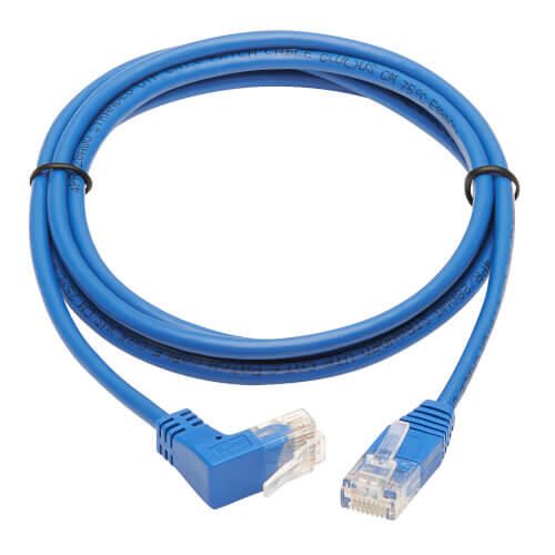 Eaton Tripp Lite Series Up-Angle Cat6 Gigabit Molded Slim UTP Ethernet Kabel (RJ45 Right-Angle Up M zu RJ45 M), Blue, 5