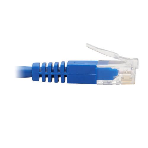 Eaton Tripp Lite Series Up-Angle Cat6 Gigabit Molded Slim UTP Ethernet Kabel (RJ45 Right-Angle Up M zu RJ45 M), Blue, 5