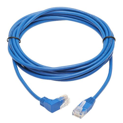Eaton Tripp Lite Series Up-Angle Cat6 Gigabit Molded Slim UTP Ethernet Kabel (RJ45 Right-Angle Up M zu RJ45 M), Blue, 10