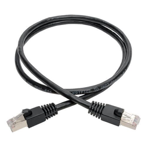 Eaton Tripp Lite Series Cat6a 10G Snagless Shielded STP Ethernet Kabel (RJ45 Stecker/Stecker), PoE, Schwarz, 3 ft. (0.91
