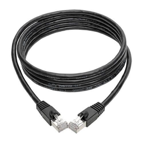 Eaton Tripp Lite Series Cat6a 10G Snagless Shielded STP Ethernet Kabel (RJ45 Stecker/Stecker), PoE, Schwarz, 7 ft. (2.13