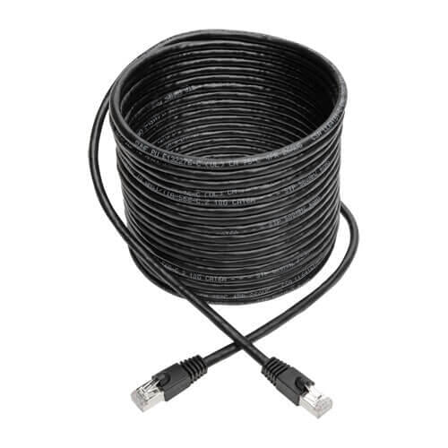 Eaton Tripp Lite Series Cat6a 10G Snagless Shielded STP Ethernet Kabel (RJ45 Stecker/Stecker), PoE, Schwarz, 25 ft. (7.6
