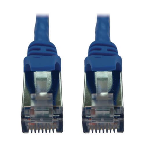 Eaton Tripp Lite Series Cat6a 10G Snagless Shielded Slim STP Ethernet Kabel (RJ45 Stecker/Stecker), PoE, Blue, 1 ft. (0.