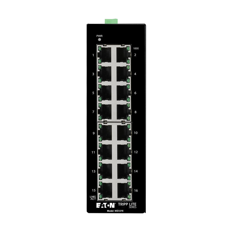 Eaton Tripp Lite Series 16-Port Unmanaged Industrial Gigabit Ethernet Switch