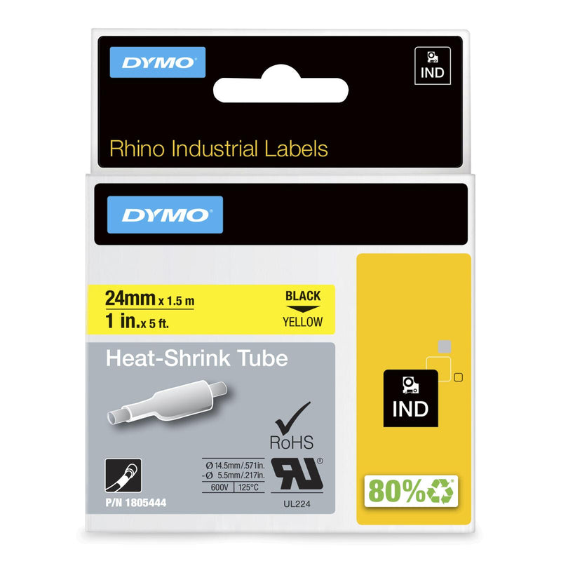 DYMO® Original IND-Heißschrumpfschlauch für Rhino 6000+, Polyolefin - schwarz auf gelb
