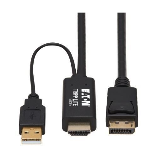 Eaton Tripp Lite Series HDMI zu DisplayPort Active Adapterkabel (Stecker/Stecker) - 4K, USB Power, Schwarz, 1 m (3.3 ft.