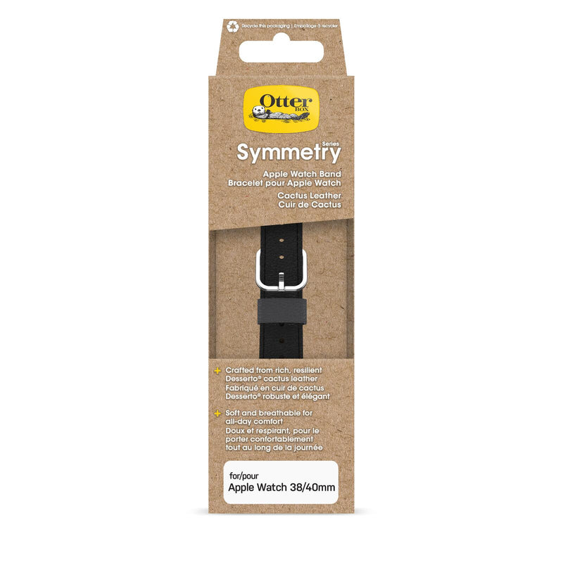 OtterBox Symmetry Cactus Leather Watch Band for Apple Watch 41/40/38mm Noir Ash - black