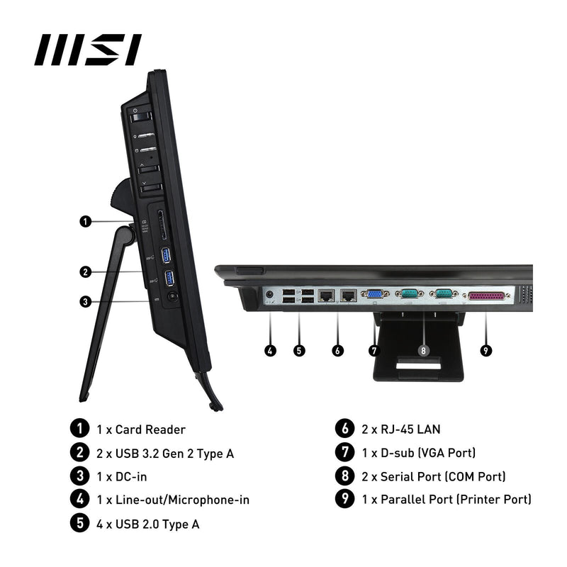 MSI PRO AP162T ADL-019DE All-in-One-PC 40 cm (15,6') Schwarz