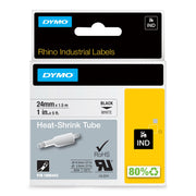 DYMO® Original IND-Heißschrumpfschlauch für Rhino 6000+, Polyolefin - schwarz auf weiss