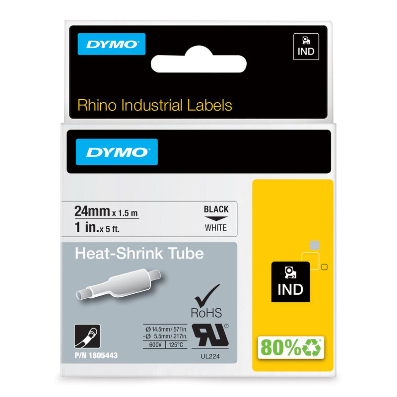 DYMO® Original IND-Heißschrumpfschlauch für Rhino 6000+, Polyolefin - schwarz auf weiss