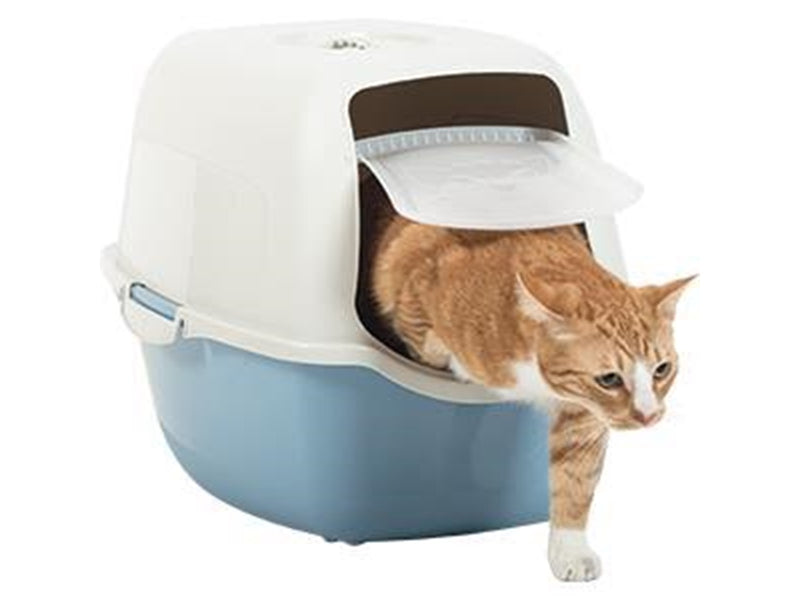 rotho Bailey Hooded litter box Blue, White
