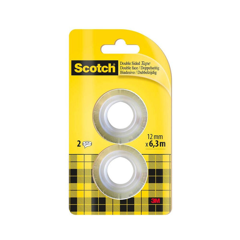 Scotch doppelseitiges Klebeband 12 mm x 6.3 m milchig/transparent